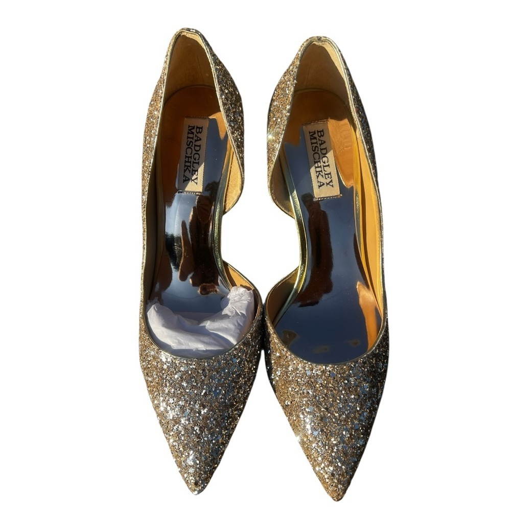 Badgley Mischka Glittering Hold Daisy Heels NIB 8 - Picture 8 of 10